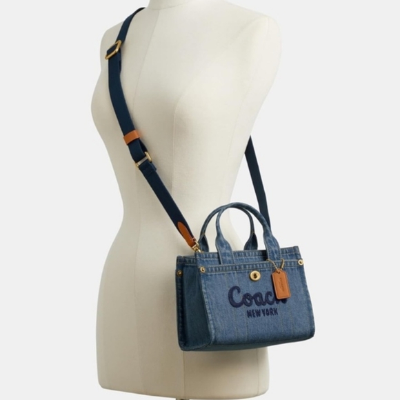 COACH Mini Denim Cargo Tote 20 - Picture 4 of 6